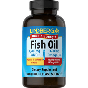 Omega-3 fiskeolje (dobbelt styrke) 1200 mg 180 Myke geler     