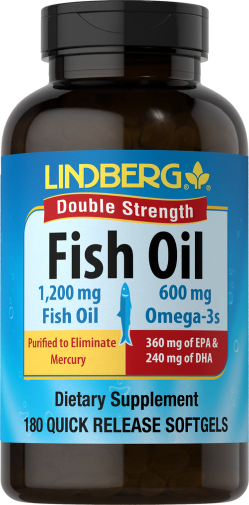 Omega-3-fiskeolie (dobbeltstyrke) 1200 mg 180 Soft-gels     