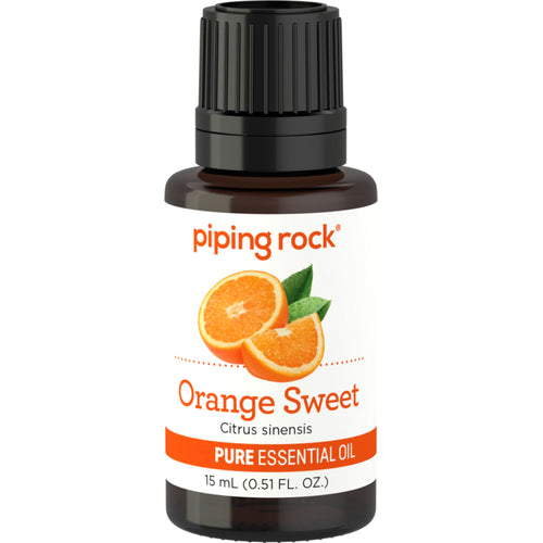 Aceite esencial de naranja dulce, puro (GC/MS Probado) 1/2 fl oz 15 mL Frasco con dosificador    