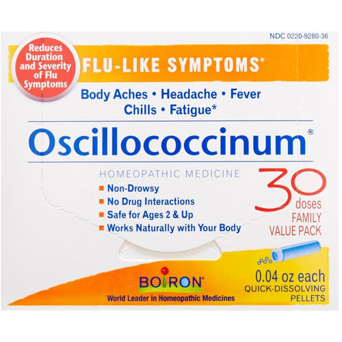 Oscillococcinum homøopatisk mod kropssmerter, kuldegysninger og træthed 30 Optælling       