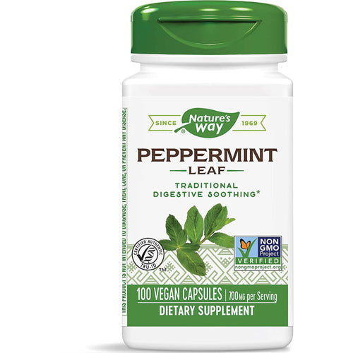 Peppermint Leaf, 700 mg (per serving), 100 Vegetarian Capsules