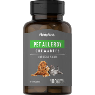 Pet Allergy for Dogs & Cats, 100 Chewable Tablets
