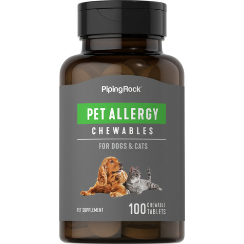 Pastillas para alergias de perros y gatos 100 Tabletas masticables       