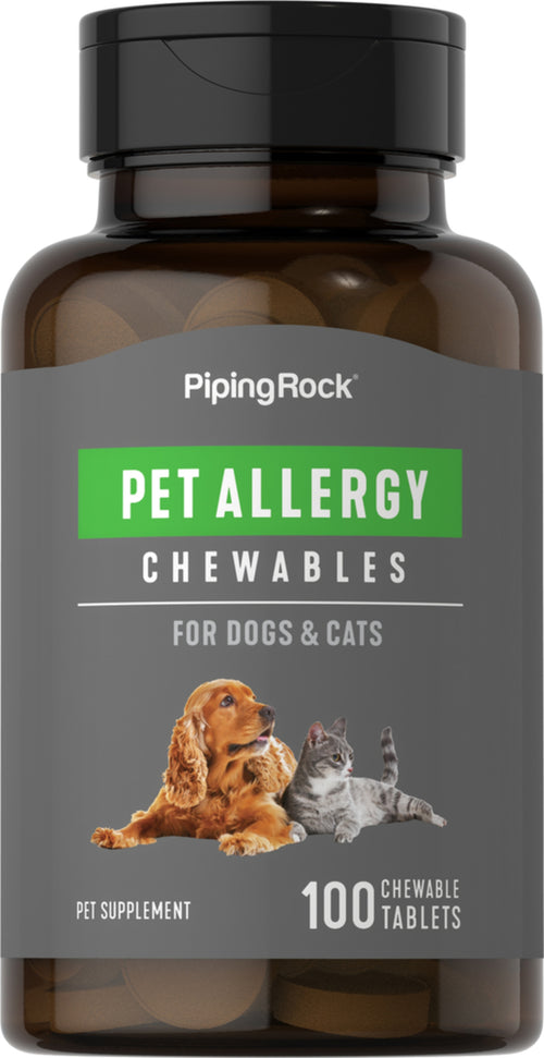 Pastillas para alergias de perros y gatos 100 Tabletas masticables       