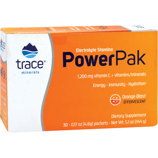 Vitamina C en polvo Power Pak (Sabor Orange Blast) 1200 mg 30 Paquetes     