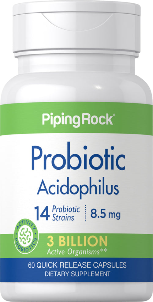 Probiotic Acidophilus 14 Strains 3 Billion Organisms, 60 Quick Release Capsules Bottle