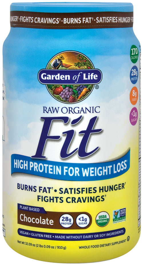 Raw Organic Fit, органический порошок для снижения веса (со вкусом шоколада) 32.09 унций 930 г Флакон    