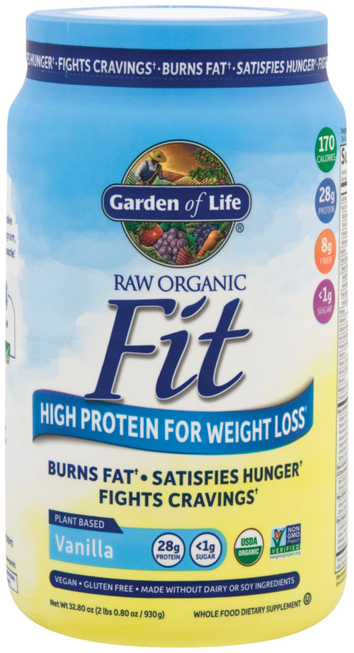 Raw Organic Fit, органический порошок для снижения веса (с ванилью) 32.8 унций 930 г Флакон    