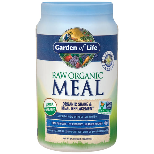 Raw Organic Meal Powder (Vanilla), 34.2 oz (969 g) Bottle