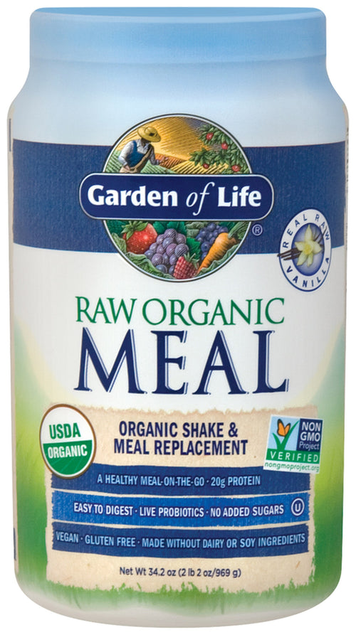 Raw Organic måltidspulver (vaniljsmak) 34.2 oz 969 g Flaska    
