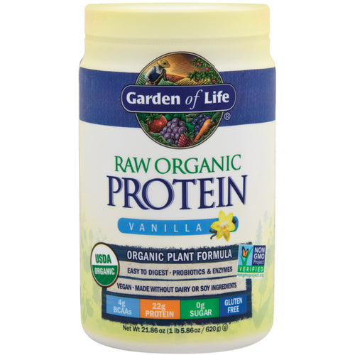 Surový organický rastlinný proteínový prášok (vanilka) 21.86 oz 620 g Fľaša    
