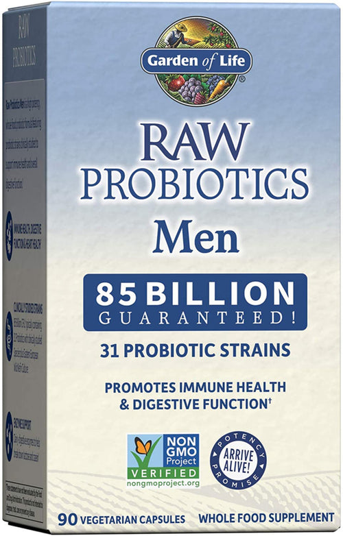 Rauwe probiotica voor mannen,85 Miljard CFU's 90 Vegetarische capsules     