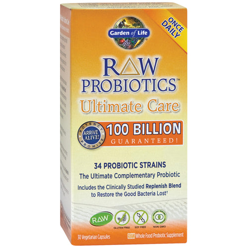 Surowe probiotyki Ultimate Care,100 Miliardy CFU 30 Kapsułki wegetariańskie     