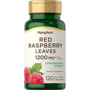 Røde hindbærblade  1200 mg (pr. dosering) 120 Kapsler for hurtig frigivelse     