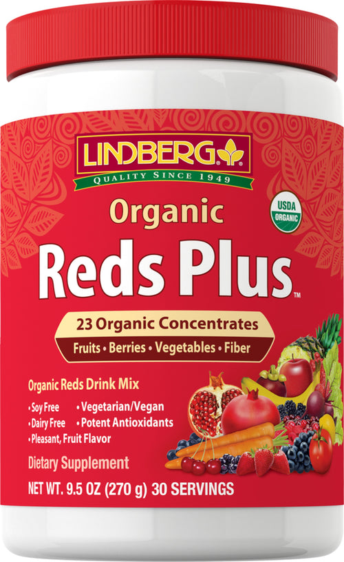 Frutas vermelhas com pó orgânico 9.5 oz 270 g Frasco    