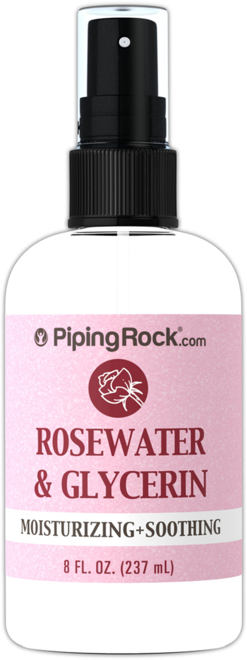 Água de rosas e glicerina 8 fl oz 237 ml Frasco pulverizador    