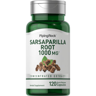 Sarsaparilla-rod  1000 mg 120 Kapsler for hurtig frigivelse     