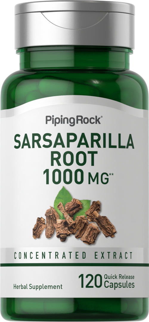 Sarsaparilla-rod  1000 mg 120 Kapsler for hurtig frigivelse     