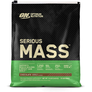Serious Mass, порошок для набора веса (со вкусом шоколада) 12 фунт Пакетик       