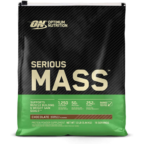 Serious Mass 체중 증가 파우더 (초콜릿) 12 lb 가방      