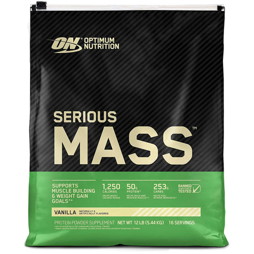 Serious Mass Weight Gain Powder (Vanilla), 12 lb Bag