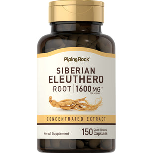 Siberian Eleuthero Root, 1600 mg (per serving), 150 Quick Release Capsules Bottle