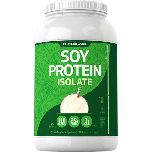 Pulbere de proteine izoflavone din soia fără arome 3 lb 1.362 Kg Sticlă    