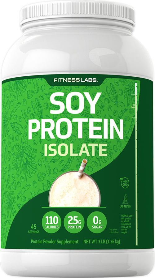 Proteína aislada de soja en polvo sin sabor 3 lb 1.362 Kg Botella/Frasco    