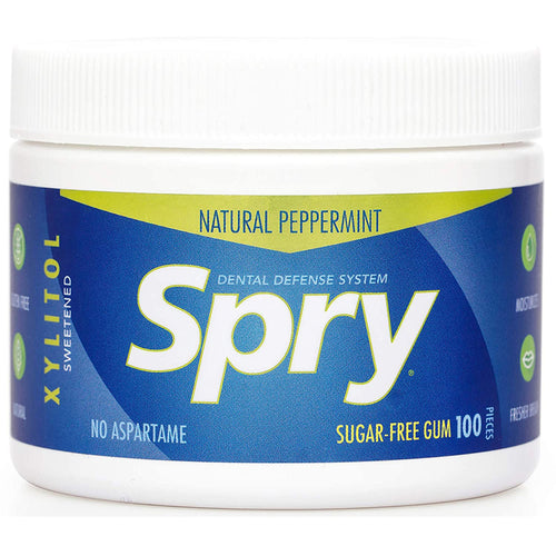 Spry Peppermint Chewing Gum, 100 Pieces
