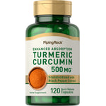 Complexo normalizado de curcuma e curcumina  500 mg 120 Cápsulas de Rápida Absorção     