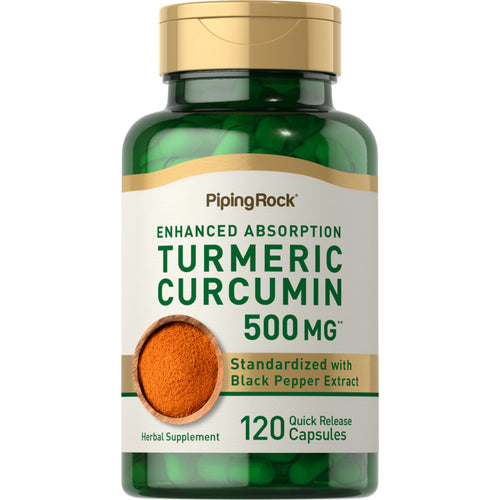 Complesso di curcuma e turmerico standard  500 mg 120 Capsule a rilascio rapido     