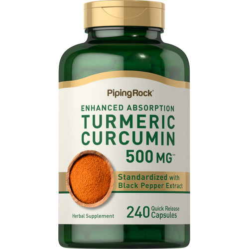 Complesso di curcuma e turmerico standard  500 mg 240 Capsule a rilascio rapido     