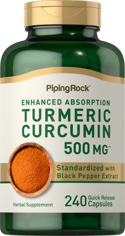 Standardiseret Gurkemeje/Kurkumin Complex  500 mg 240 Kapsler for hurtig frigivelse     