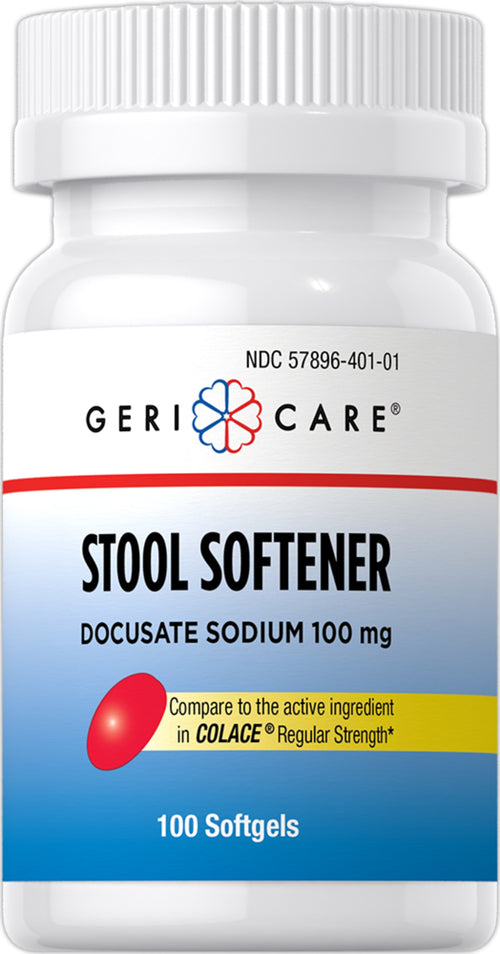 Stool Softener Docusate Sodium 100 mg, Compare to Colace , 100 Softgels