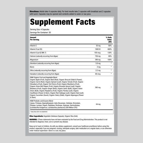 Vitamin Code Raw Calcium, 120 Capsules