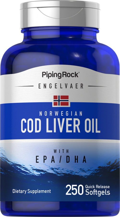 Supreme Engelvaer Norwegian Cod Liver Oil, 250 Quick Release Softgels Bottle