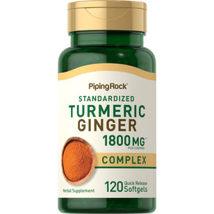 Turmeric Ginger Complex Standardized, 1800 mg (per serving), 120 Quick Release Softgels Bottle