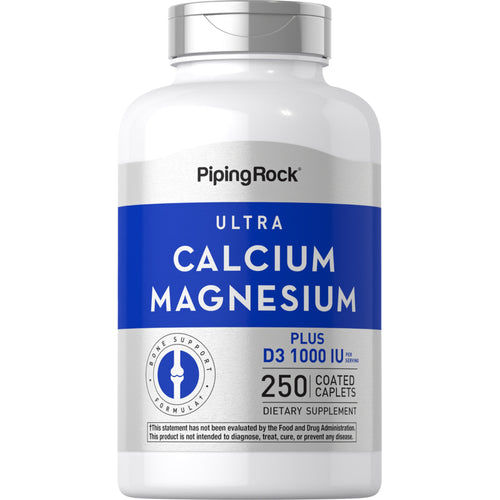 Ultra Calcium Magnesium Plus D3 (Cal 1000mg/Mag 500mg/D3 1000IU) (per serving), 250 Coated Caplets Bottle