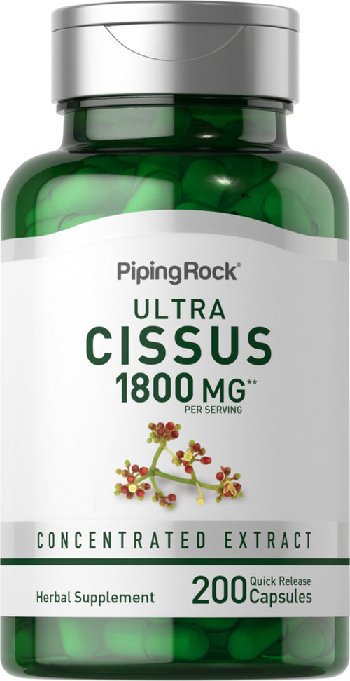 Cissus Quadrangularis 1800 mg (por porción) 200 Cápsulas de liberación rápida     