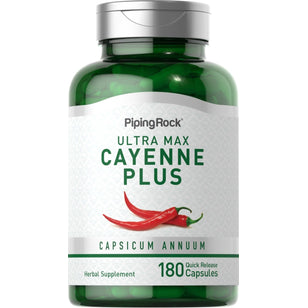 Ultra Max Cayenne Plus, 180 Quick Release Capsules  Dietary Bottle