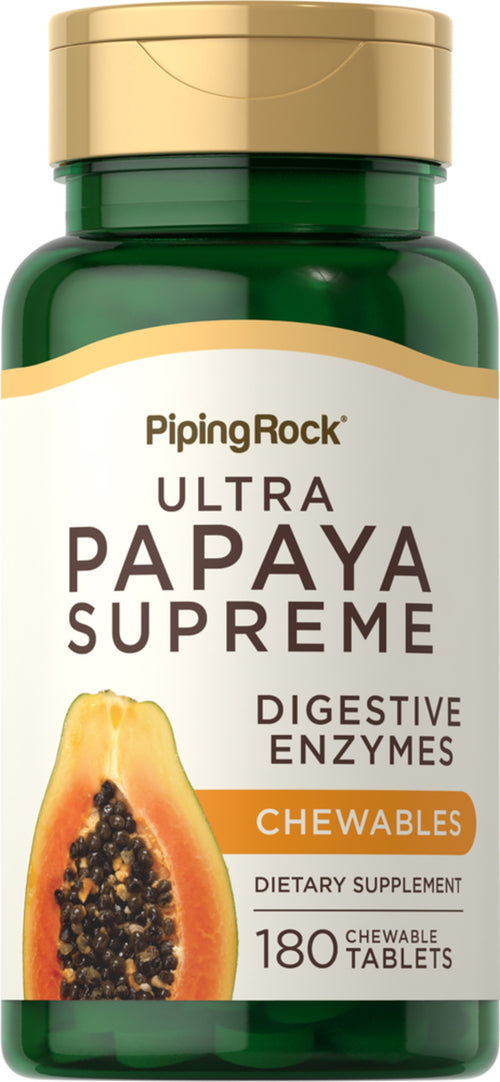 Ultra Papaya Enzyme Supreme 180 Tabletter som kan tygges       