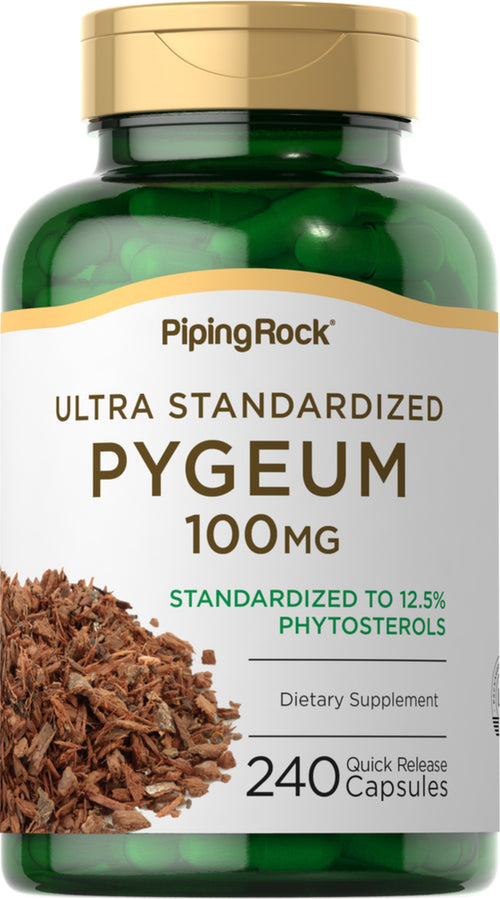 Pygeum standardizat (Putere dublă 25%) 100 mg 240 Capsule cu eliberare rapidă     