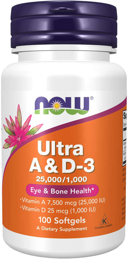 Ultra witaminy A & D3 25,000/1000 25,000/1,000 IU 100 Tabletki żelowe     