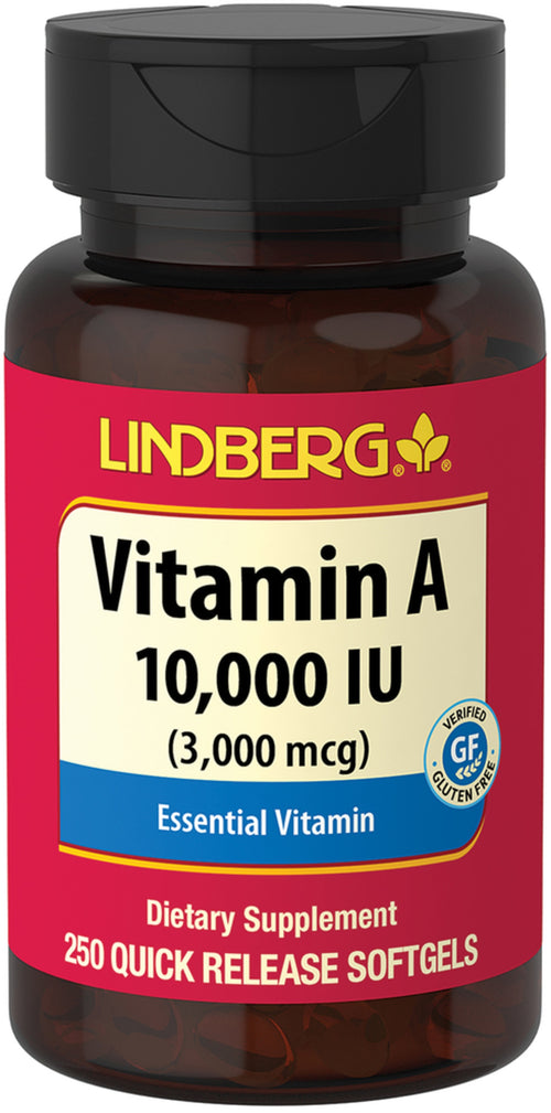 Vitamine A 10,000 IU 250 Capsules molles à libération rapide     