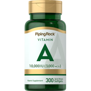 Vitamina A  10,000 IU 300 Cápsulas blandas de liberación rápida     
