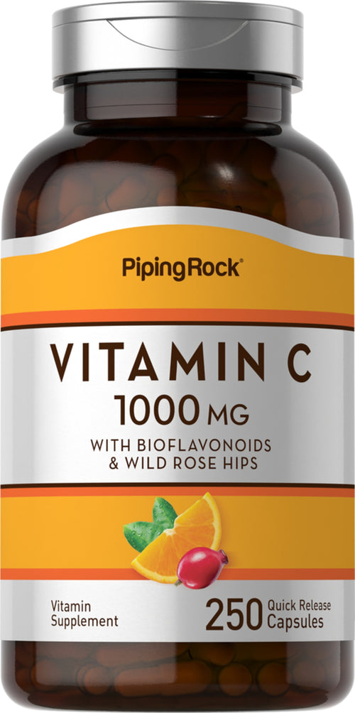 Vitamin C 1000 mg with Bioflavonoids & Rose Hips, 250 Quick Release Capsules Bottle