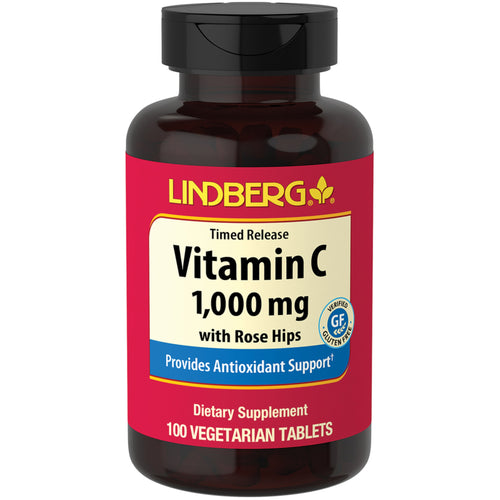 바이오플라보노이드 & 로즈힙 함유 비타민 C 1000 mg 서방형 제제 100 식물성 정제       