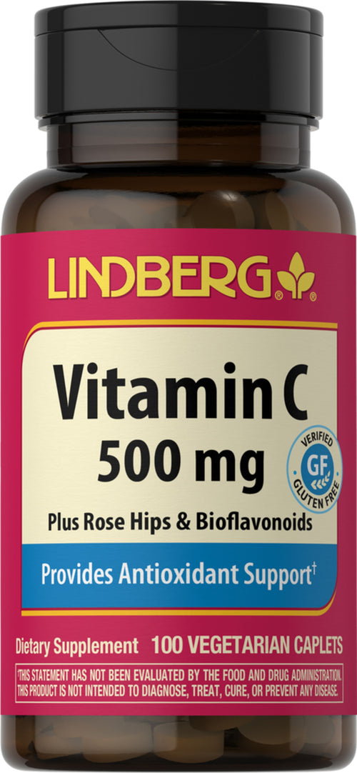 Vitamine C 500mg met bioflavonoïden & rozenbottel 100 Vegetarische Capletten       