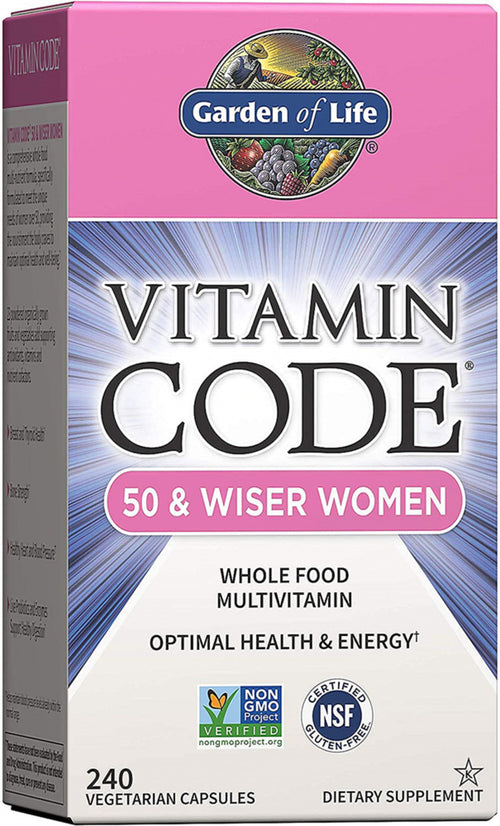 Vitamin Code 50 & Wiser Women multivitamin 240 Vegetar-kapsler       