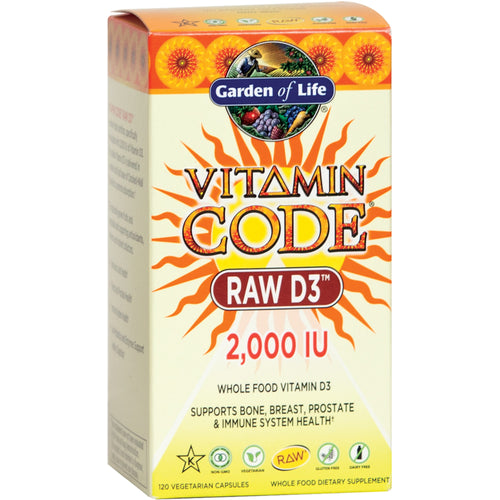Vitamin Code Raw D3 2000 IU 120 Vegetarianske kapsler     